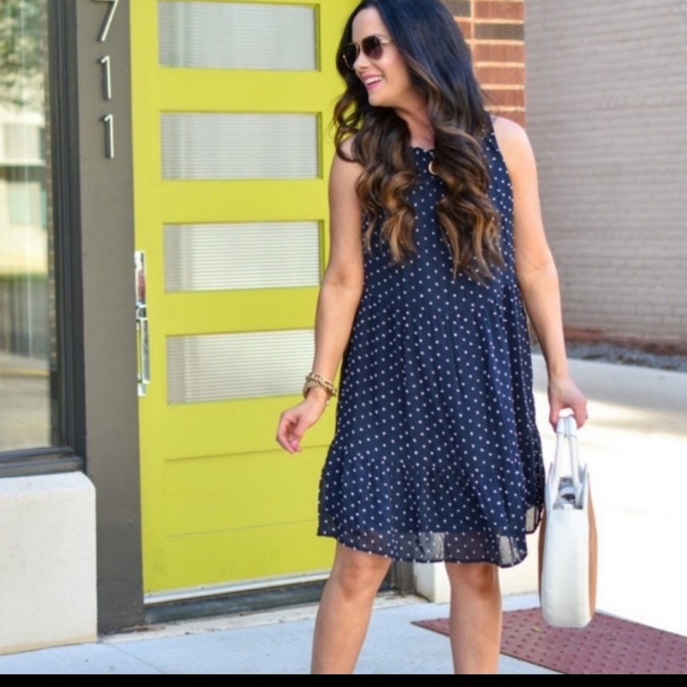 LOFT (NWT) Polka Dotted Tiered Swing Fully Lined Dress( XL)